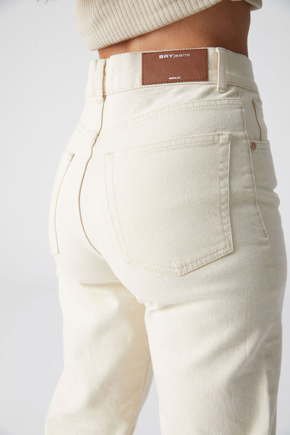 STRAIGHT JEANS - MIRVA ECRU HIGH WAIST